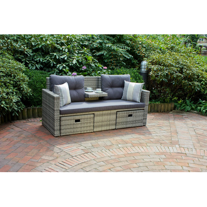 Artikelbild 3 für Garden Pleasure Loungesofa VALETTA, hellgrau Kunststoff, Metall, 7-teilig, Artikelnummer 673386