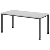 Artikelbild 1 für HAMMERBACHER HS16 höhenverstellbarer Schreibtisch lichtgrau rechteckig, 4-Fuß-Gestell grau 160,0 x 80,0 cm, Artikelnummer 100919