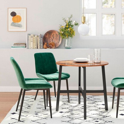 Artikelbild 3 für VASAGLE Esstisch braun rund, 4-Fuß-Gestell schwarz, 80,0 x 80,0 x 75,0 cm, Artikelnummer 289627