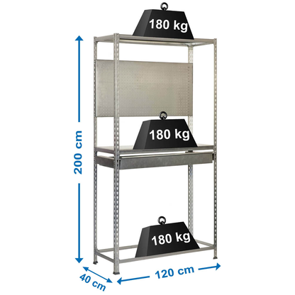 Artikelbild 2 für Simonrack Werkbank-Set SIMONRACING silber 1 Schublade 120,0 x 40,0 x 200,0 cm, Artikelnummer 358917