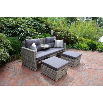 Artikelbild 4 für Garden Pleasure Loungesofa VALETTA, hellgrau Kunststoff, Metall, 7-teilig, Artikelnummer 673386