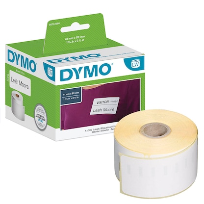 Artikelbild für DYMO Etikettenrolle für Etikettendrucker S0722560 weiß, 41,0 x 89,0 mm, 1 x 300 Etiketten, Artikelnummer 316281