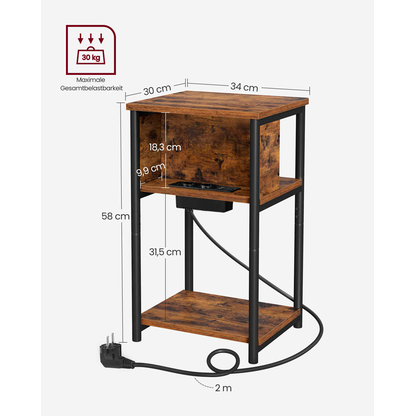 Artikelbild 4 für VASAGLE Beistelltisch rechteckig Spanplatte braun 34,0 x 30,0 x 58,0 cm, 1 St., Artikelnummer 290399