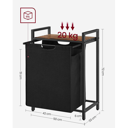 Artikelbild 10 für VASAGLE Wäschekorb braun, schwarz, 1 St., Artikelnummer 438859