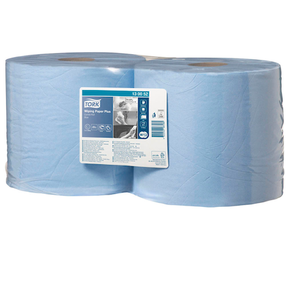 Artikelbild für TORK Putztuchrollen Advanced 420 2-lagig blau, 750 Blätter, 2 Rollen, Artikelnummer 102520