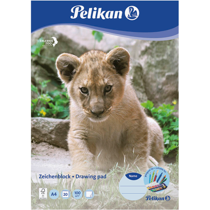 Artikelbild 6 für Pelikan Zeichenblock Zoo DIN A4 100 g/qm, 20 Blatt, 1 Block, Artikelnummer 612931