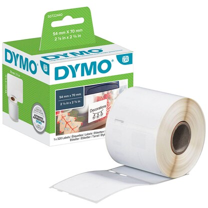 Artikelbild für DYMO Etikettenrolle für Etikettendrucker S0722440 weiß, 54,0 x 70,0 mm, 1 x 320 Etiketten, Artikelnummer 316463