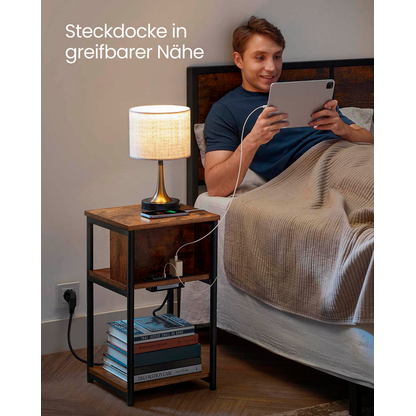 Artikelbild 2 für VASAGLE Beistelltisch rechteckig Spanplatte braun 34,0 x 30,0 x 58,0 cm, 1 St., Artikelnummer 290399