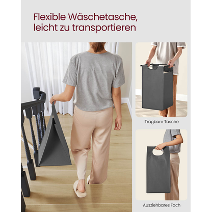 Artikelbild 4 für VASAGLE Wäschesortierer grau, braun, 1 St., Artikelnummer 438669