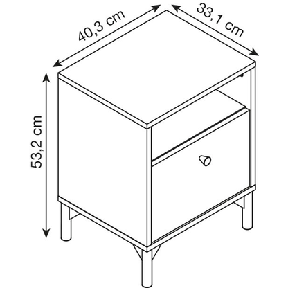 Artikelbild 2 für MÖBELPARTNER Smash Nachttisch rechteckig Holzwerkstoff anthrazit 40,3 x 33,1 x 53,2 cm, 1 St., Artikelnummer 255016