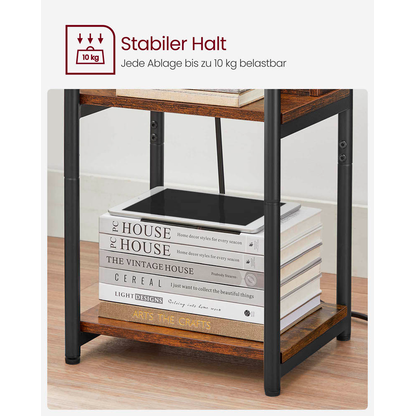 Artikelbild 8 für VASAGLE Beistelltisch rechteckig Spanplatte braun 34,0 x 30,0 x 58,0 cm, 1 St., Artikelnummer 290399