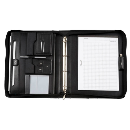 Artikelbild 3 für Alassio Ringbuchmappe SALERNO Lederimitat DIN A4 schwarz, Artikelnummer 241226