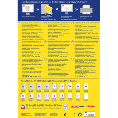 Artikelbild 12 für AVERY Zweckform Etiketten 3483-200 weiß 105,0 x 148,0 mm, 220 Blatt, Artikelnummer 341958