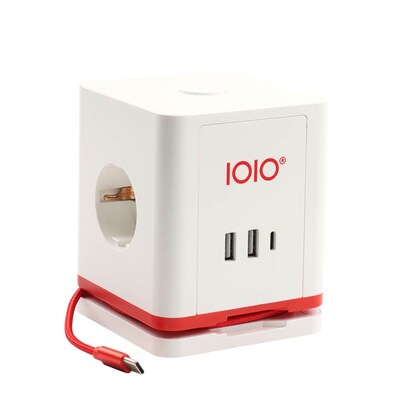 Artikelbild 2 für IOIO SW 1000 3-fach Steckdosenwürfel 1,5 m weiß mit USB-Buchse, Artikelnummer 508967