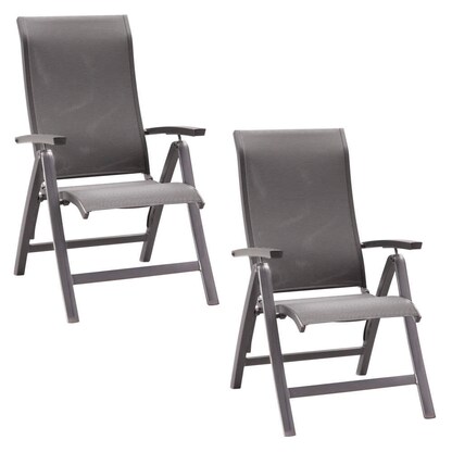 Artikelbild für BEST Gartenstühle mit Armlehnen Larino anthrazit, 2 St., Artikelnummer 457965