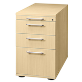 Artikelbild 1 für HAMMERBACHER Orbis Standcontainer ahorn 4 Auszüge Kunststoff-Relinggriff silber 42,8 x 80,0 x 72,0 - 76,0 cm, Artikelnummer 373910