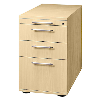 Artikelbild für HAMMERBACHER Orbis Standcontainer ahorn 4 Auszüge Kunststoff-Relinggriff silber 42,8 x 80,0 x 72,0 - 76,0 cm, Artikelnummer 373910