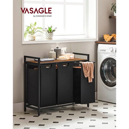 Artikelbild 2 für VASAGLE Wäschesortierer braun, schwarz, 1 St., Artikelnummer 438618