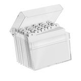 Artikelbild 1 für MAUL Karteikasten DIN A7 für 400 Karteikarten glasklar mit Deckel, Artikelnummer 581884