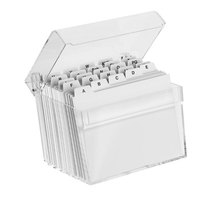 Artikelbild für MAUL Karteikasten DIN A7 für 400 Karteikarten glasklar mit Deckel, Artikelnummer 581884