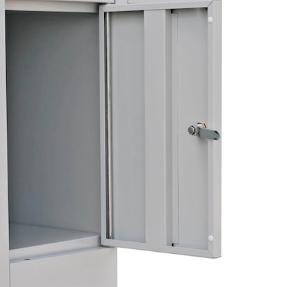 Artikelbild 4 für LÜLLMANN Schließfachschrank lichtgrau 520410, 4 Schließfächer 31,5 x 50,0 x 180,0 cm, Artikelnummer 830974