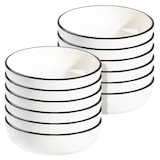 Artikelbild 1 für ID Fine Schalen Modest Black Stolt weiß Ø 14,0 cm, 12 St., Artikelnummer 633638