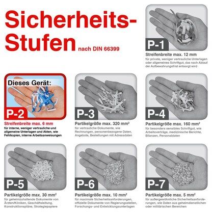 Artikelbild 5 für HSM SECURIO B34 Aktenvernichter mit Streifenschnitt P-2, 3,9 mm, bis 27 Blatt, weiß, Artikelnummer 139857