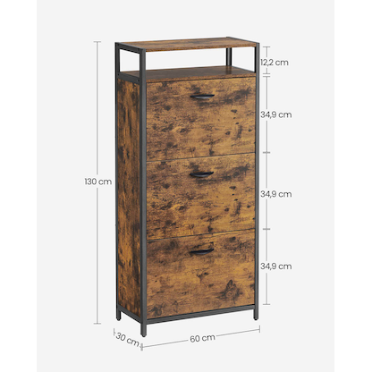 Artikelbild 2 für VASAGLE Schuhschrank, LBS101B01 braun 1 Fachboden 60,0 x 30,0 x 130,0 cm, Artikelnummer 289377