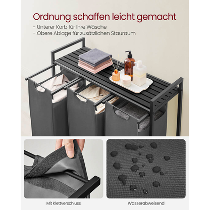 Artikelbild 8 für VASAGLE Wäschesortierer grau, schwarz, 1 St., Artikelnummer 438719