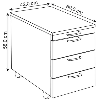 Artikelbild 2 für Kerkmann Lago Rollcontainer anthrazit 4 Auszüge 42,0 x 80,0 x 58,0 cm, Artikelnummer 278051