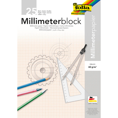 Artikelbild für folia Millimeterblock DIN A3 Millimeter, 1 Block, Artikelnummer 526426