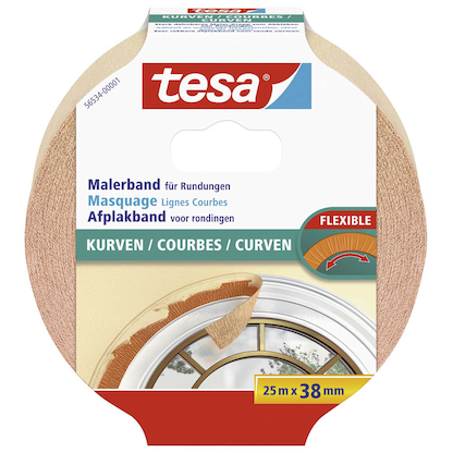 Artikelbild für tesa KURVEN Kreppband beige 38,0 mm x 25,0 m 1 Rolle, Artikelnummer 821001