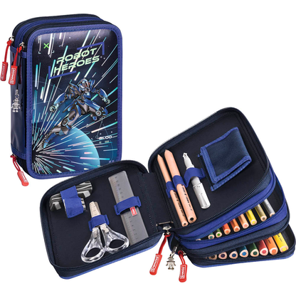 Artikelbild für BRUNNEN Federmäppchen befüllt ROBOT HEROES Motiv 33-teilig, 13,5 x 19,0 cm, Artikelnummer 689889