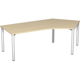 Artikelbild 1 für geramöbel Flex Schreibtisch ahorn, silber L-Form, 5-Fuß-Gestell silber 216,6 x 113,0 cm, Artikelnummer 881420