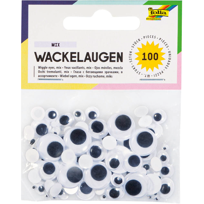 Artikelbild für folia Wackelaugen weiß sortiert Ø unterschiedlich mm, 100 St., Artikelnummer 355507