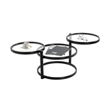 Artikelbild 1 für HAKU Möbel Couchtisch rund Sicherheitsglas schwarz 58,0 - 140,0 x 50,0 x 43,0 cm, 1 St., Artikelnummer 200339