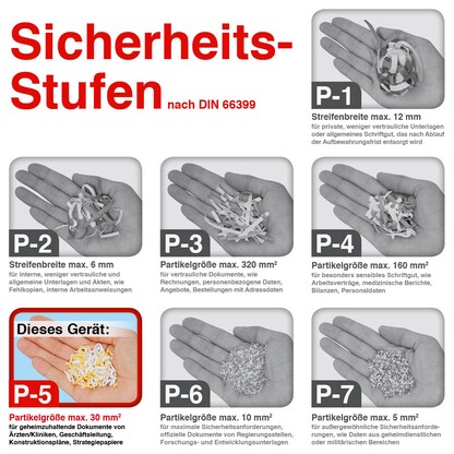 Artikelbild 3 für Fellowes Powershred 450M Aktenvernichter mit Partikelschnitt P-5, 2 x 12 mm, bis 9 Blatt, schwarz, Artikelnummer 199690