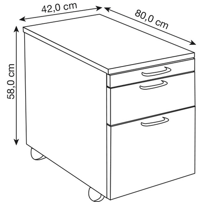 Artikelbild 2 für Kerkmann Lago Rollcontainer weiß 3 Auszüge 42,0 x 80,0 x 58,0 cm, Artikelnummer 252445