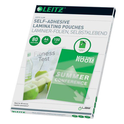 Artikelbild 2 für LEITZ Laminierfolien glänzend für A4 80 micron selbstklebender Rücken, 100 St., Artikelnummer 394655