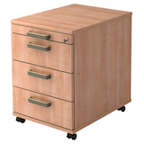 Artikelbild 1 für HAMMERBACHER Savona Rollcontainer nussbaum 4 Auszüge 42,8 x 58,0 x 59,0 cm, Artikelnummer 971564
