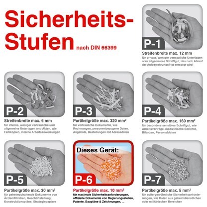 Artikelbild 2 für HSM SECURIO AF150 Aktenvernichter mit Partikelschnitt P-6, 0,78 x 11 mm, bis 150 Blatt, weiß, Artikelnummer 134698