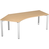 Artikelbild 1 für geramöbel Flex Schreibtisch buche, silber L-Form, 5-Fuß-Gestell silber 216,6 x 113,0 cm, Artikelnummer 881401