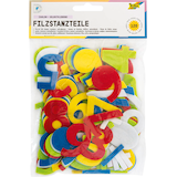 Artikelbild 1 für folia Bastelfilz Zahlen sortiert weiß, gelb, rot, blau, grün 120 St., Artikelnummer 479141
