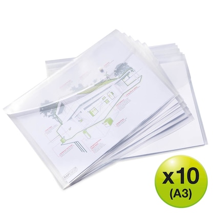 Artikelbild 2 für RAPESCO® Dokumententaschen ECO GRS DIN A3 transparent klar, 10 St., Artikelnummer 710556
