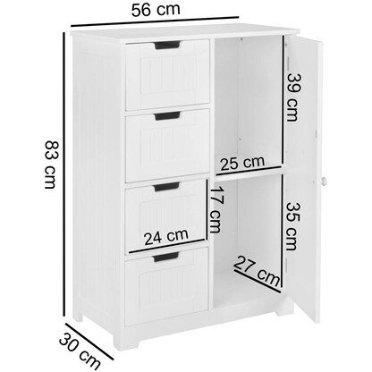 Artikelbild 3 für WOHNLING Badschrank WL5.184 weiß 56,0 x 30,0 x 83,0 cm, Artikelnummer 906807