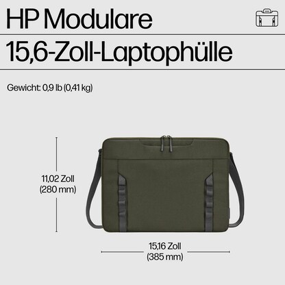 Artikelbild 9 für HP Laptophülle Modular Kunstfaser grün/grau bis 39,6 cm (15,6 Zoll), Artikelnummer 505844