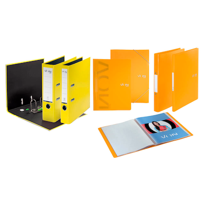 Artikelbild 5 für VON LEITZ Ordner gelb Karton 8,0 cm DIN A4, 1 St., Artikelnummer 635647