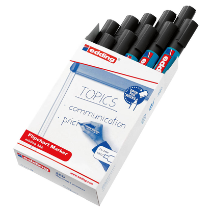 Artikelbild für edding 380 Flipchart-Marker schwarz 1,5 - 3,0 mm, 10 St., Artikelnummer 541433