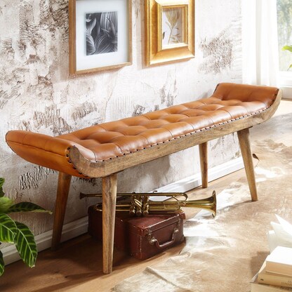 Artikelbild 4 für WOHNLING Sitzbank WL6.479 braun Leder 125,0 cm, Artikelnummer 909032