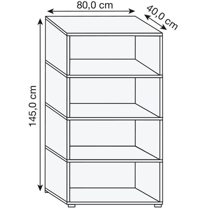 Artikelbild 3 für HAMMERBACHER Aktenregal FlexWall weiß 80,0 x 40,0 x 145,0 cm, 1 St., Artikelnummer 949848